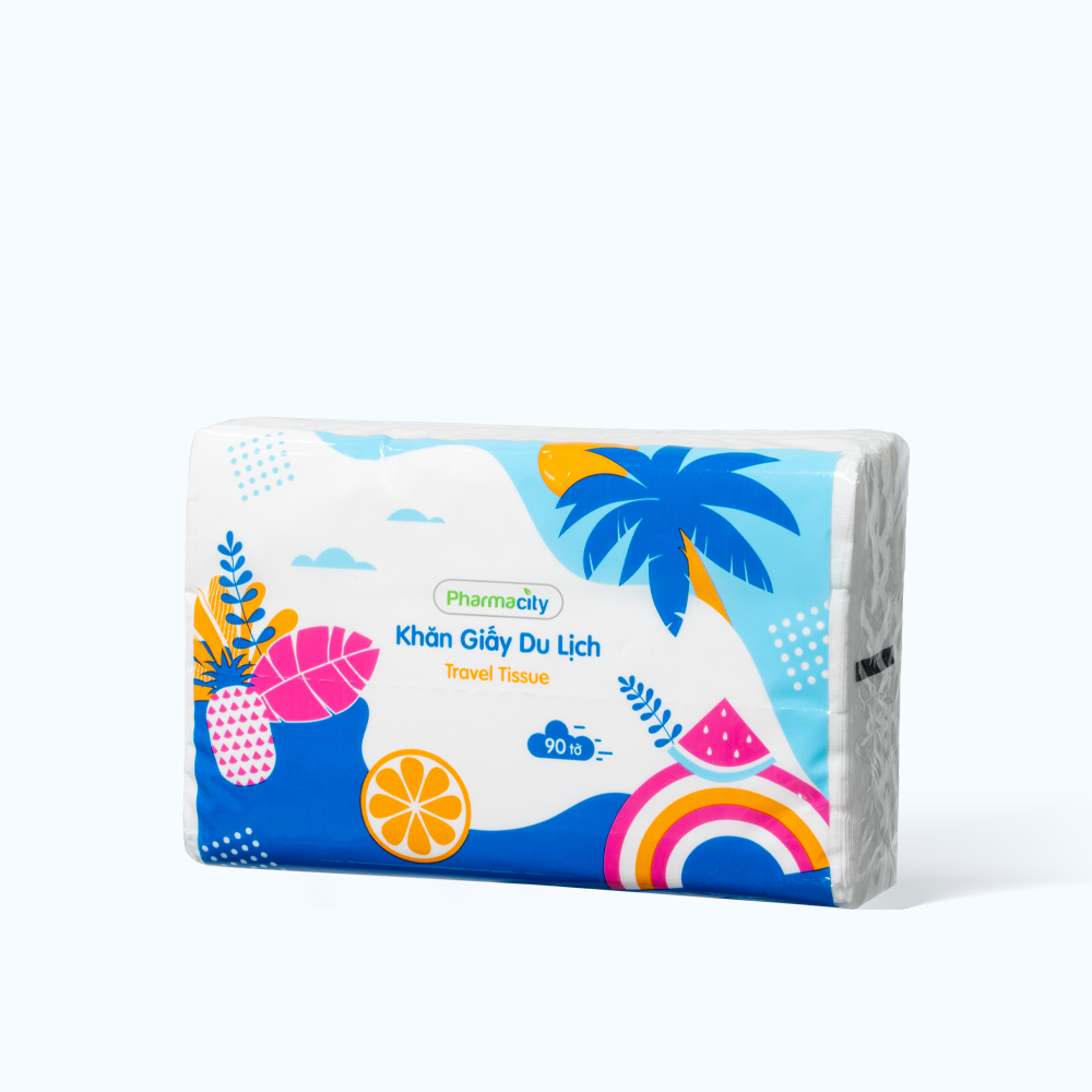 Khăn giấy lụa du lịch Pharmacity Tropical Summer (90 tờ/gói)