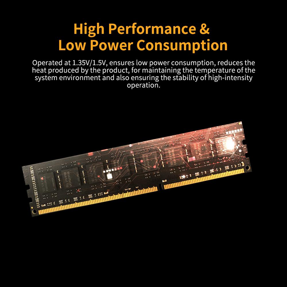ASint LO-DDR3-1600-8GB Desktop Memory DDR3 1600MHz PC RAM 240Pin Low Power Consumption 8GB