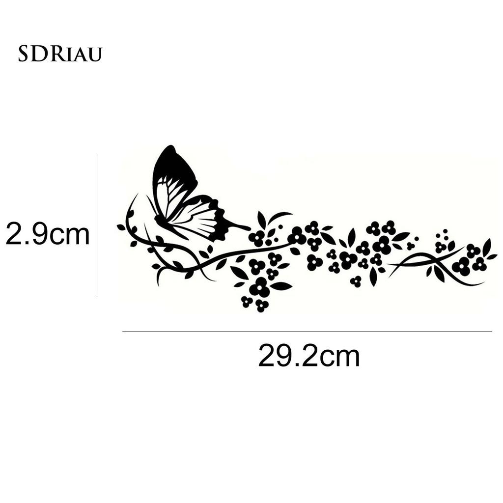 Miếng Dán Trang Trí Cửa Sổ Xe Hơi Hình Bướm Và Hoa