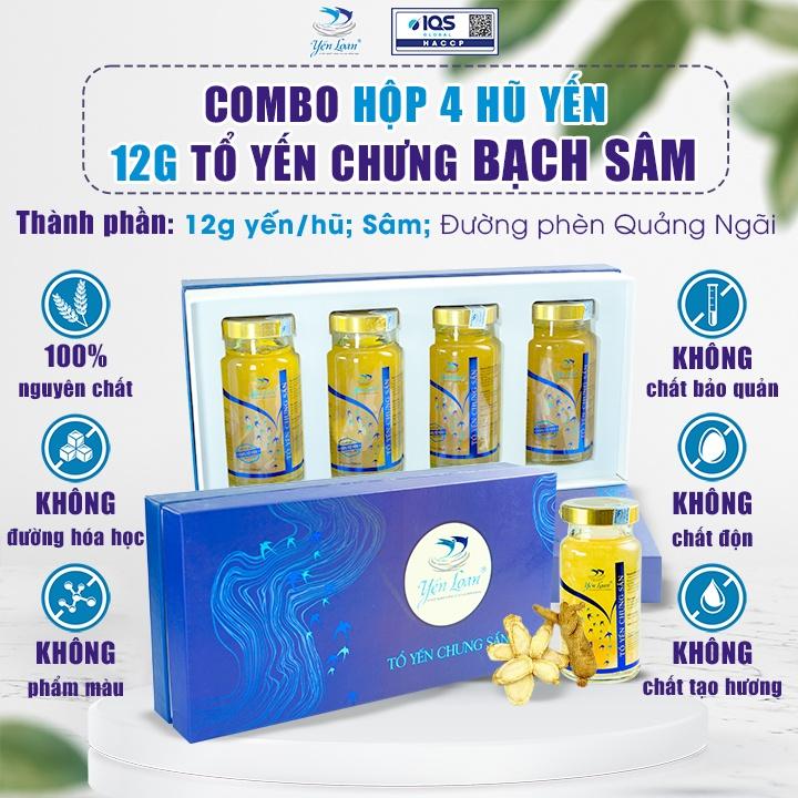 Hộp Yến Chưng Sẵn Yến Loan Gồm 4 Hũ 12G  Yến Chưng Với Nhân Sâm Không Chất Bảo Quản Tốt Cho Sức Khỏe