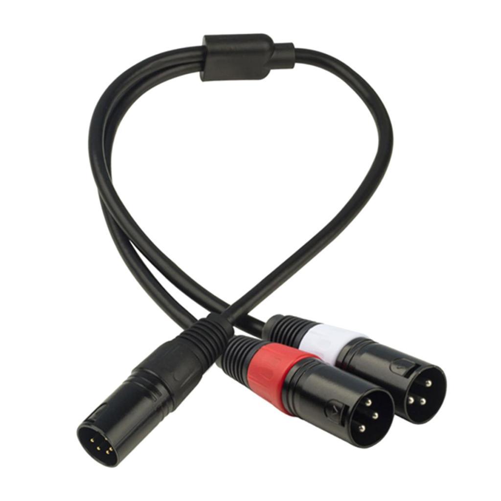 5-Pin Male to Dual 2 XLR 3-Pin Female​ Audio Cable Mic Stereo   7" inch