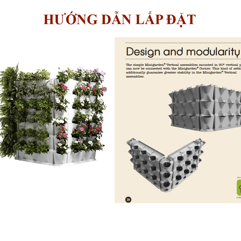 Khung Vườn Đứng Cây Ban Công dùng trồng cây xanh treo tường dạng đứng