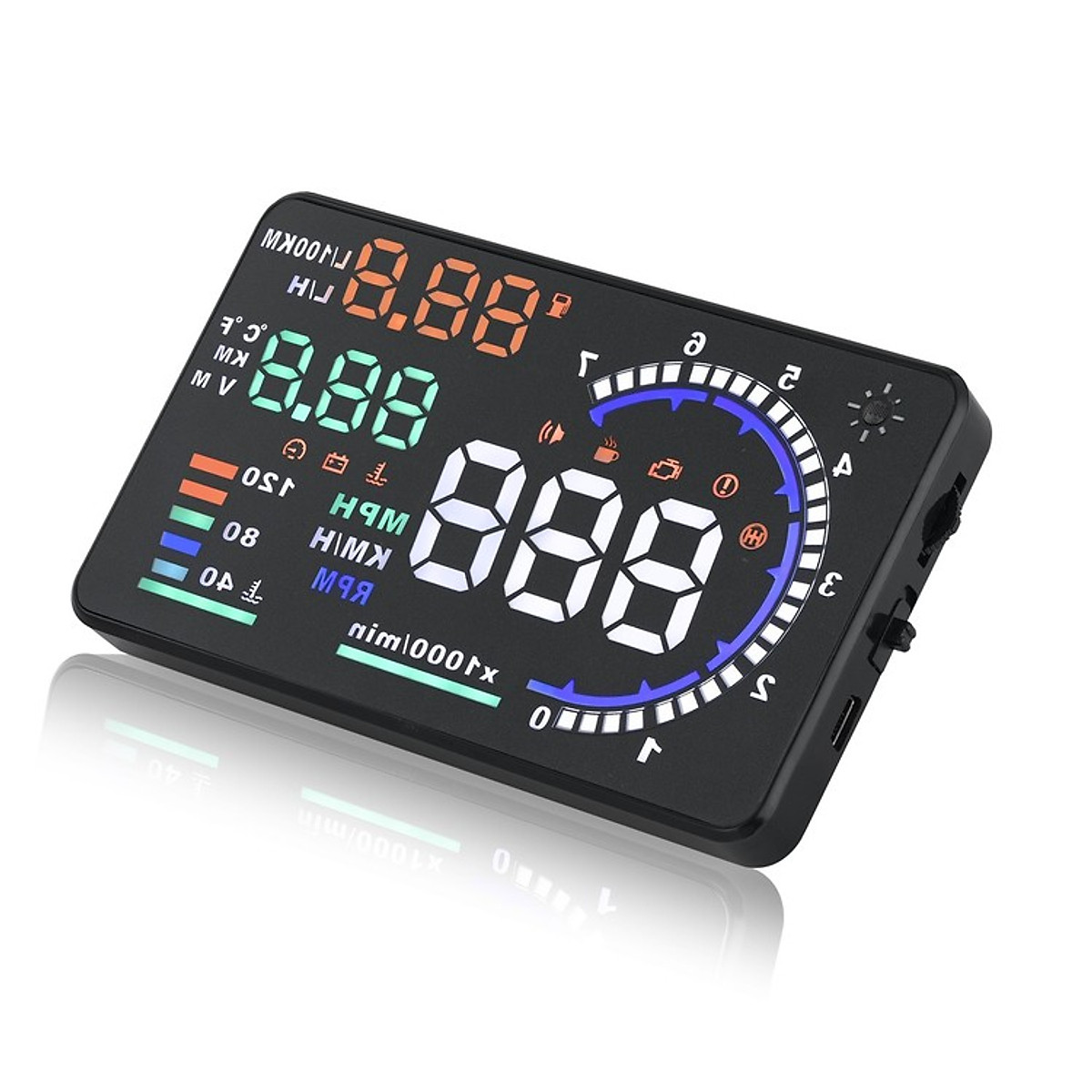 HUD M8 Thiết Bị Hiển Thị Cảnh Báo Tốc Độ Trên Kính Lái An Toàn Ô Tô, Xe Hơi Cao Cấp