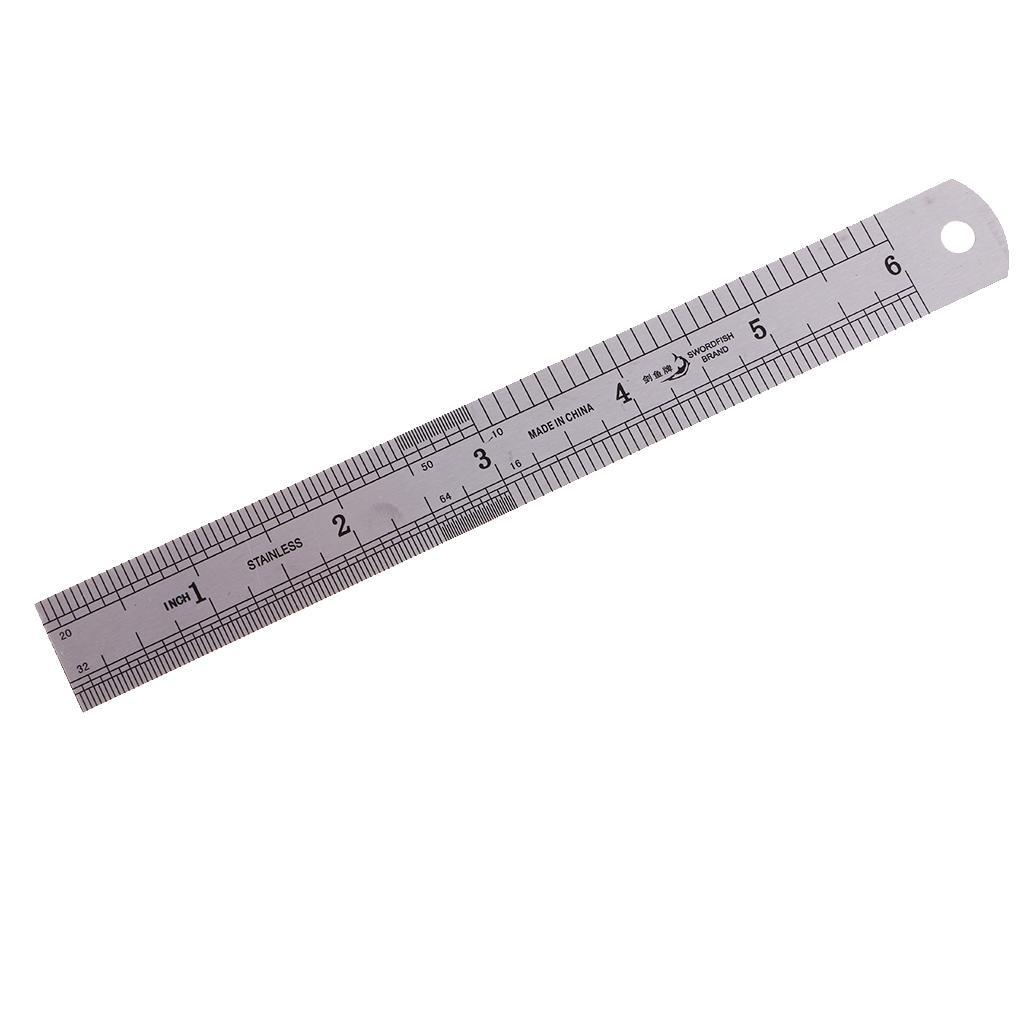 2 x Durable Stainless Steel Straight Ruler for Carpenter,Engineering,Teacher