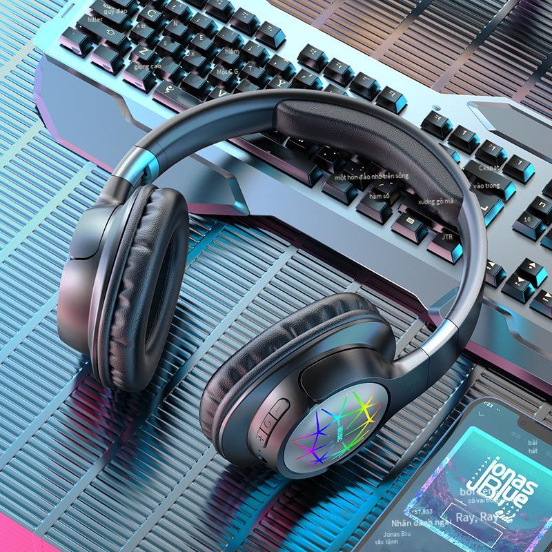 Phong cách mới nhất bùng nổ bass nặng thể thao thể thao điện tử trò chơi âm nhạc phát sáng thẻ không dây tai nghe Tai nghe Bluetooth