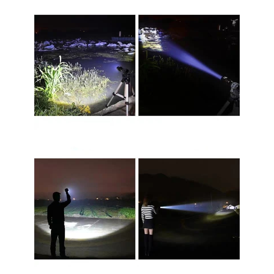Đèn pin mini siêu sáng với 3 chế độ ,đèn pin cao cấp có zoom ,dây cắm sạc kèm hộp đựng sang trọng ,chống sốc phù hợp đi bộ đường dài , khẩn cấp
