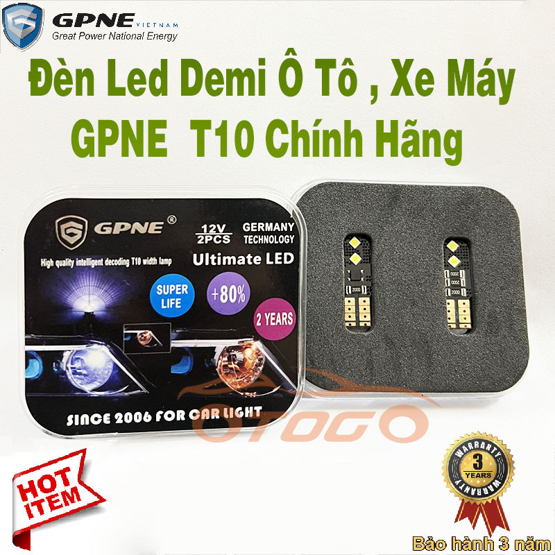 Đèn Led Demi Ô Tô , Xe Máy GPNE Chân T10 Chính Hãng