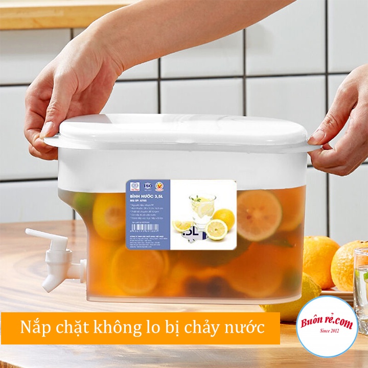 Bình đựng nước có vòi 3,5L Việt Nhật , Bình đựng nước trà, nước trái cây để trong tủ lạnh tiện lợi