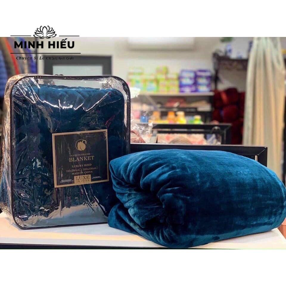 Chăn tuyết nhung 2 mặt BLANKET, mền nỉ nhung tuyết cao cấp kèm túi 2,5kg