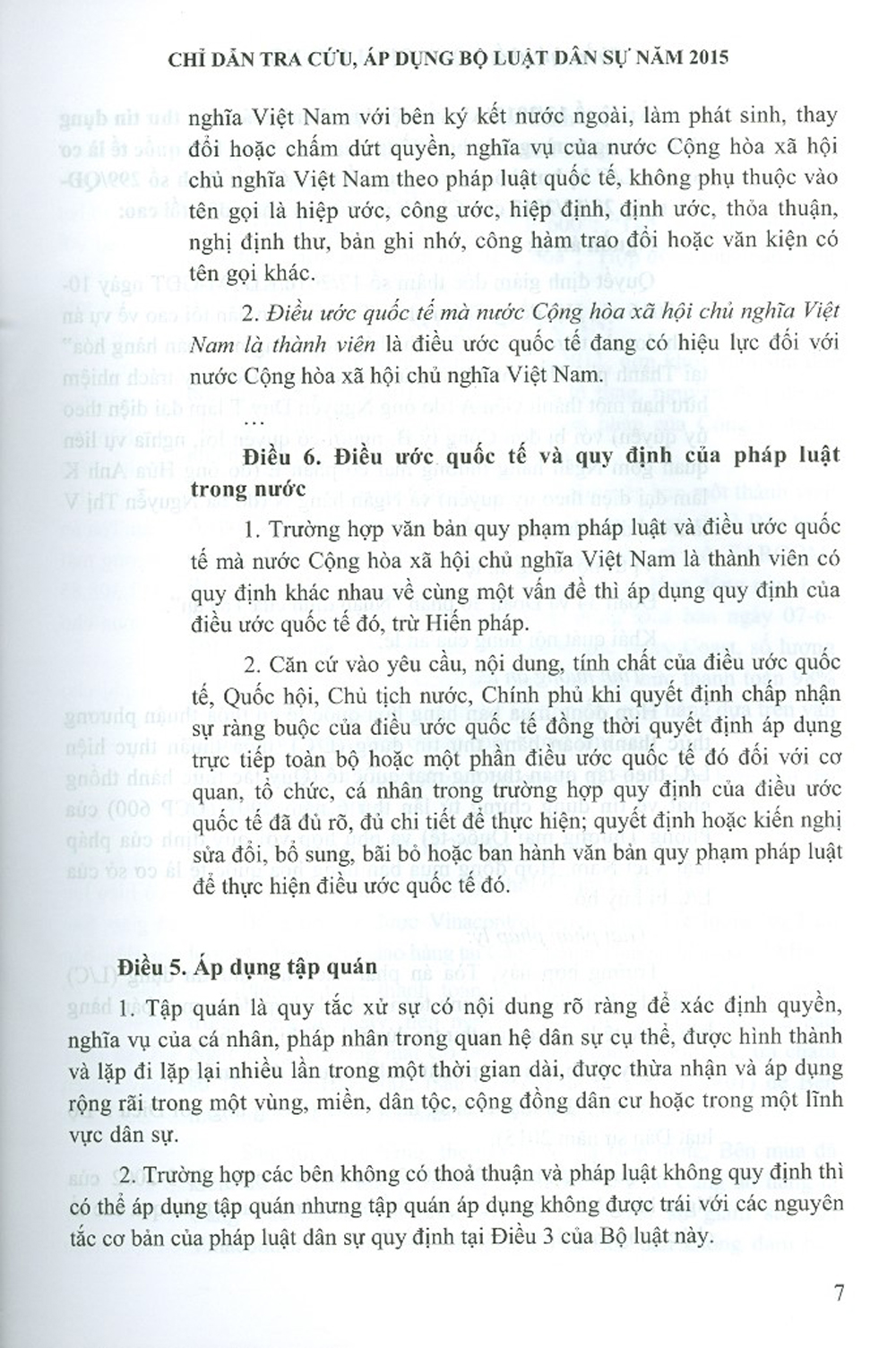 Chỉ Dẫn Tra Cứu, Áp Dụng Bộ Luật Dân Sự Năm 2015