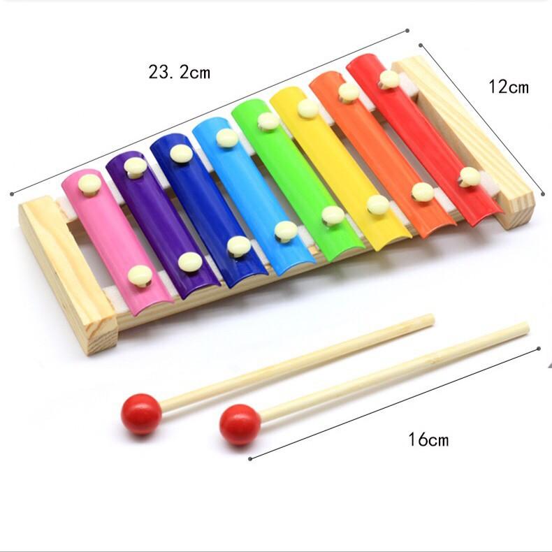 Combo 4.1 - 4 món đồ chơi gỗ tiết kiệm cho bé gồm sâu gỗ + đàn + tháp cầu vồng + luồn hạt + tangram + đồng hồ + xếp gạch