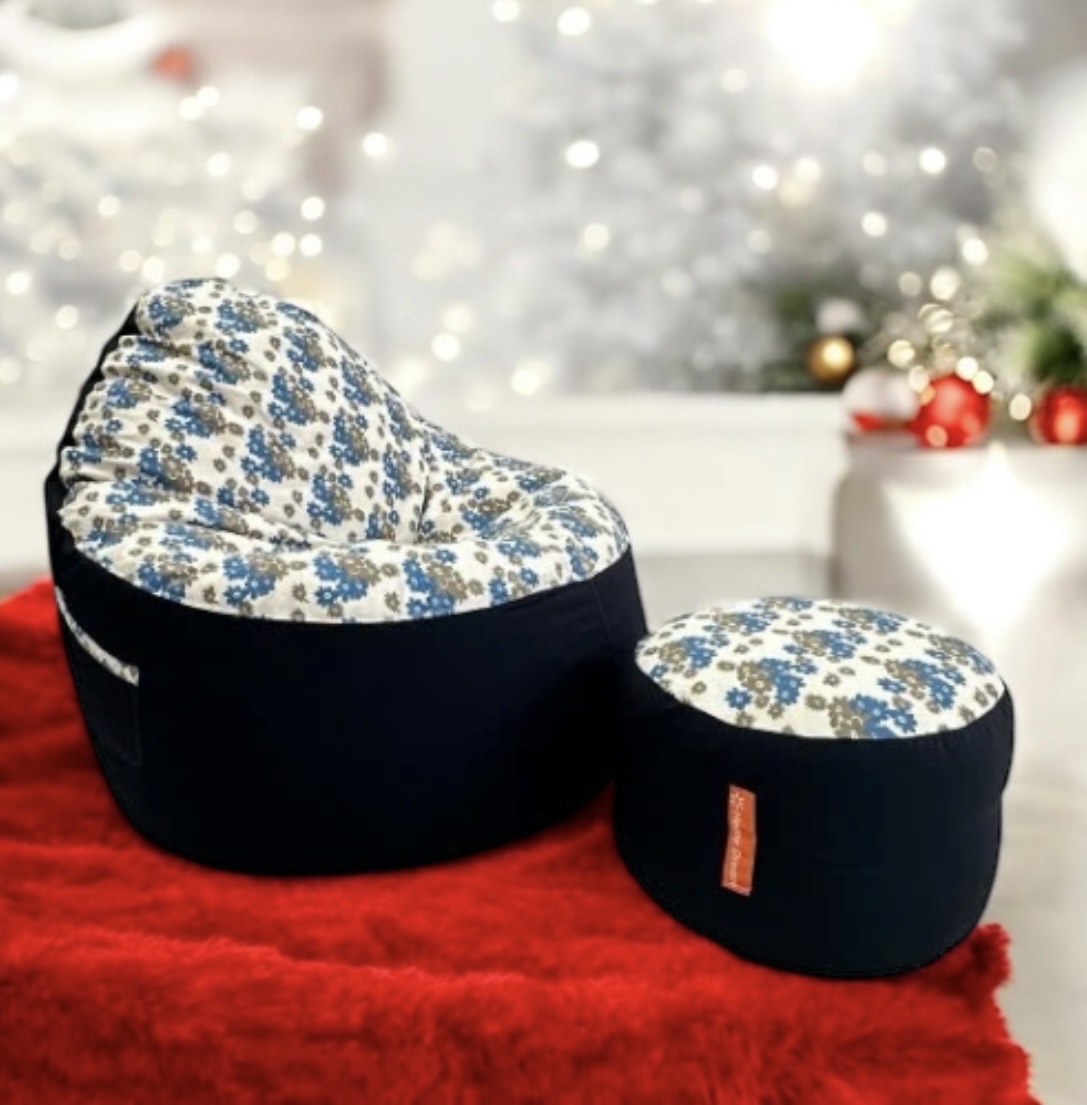 Ghế Lười Coco Hoa Cúc Xanh Size L Home Dream