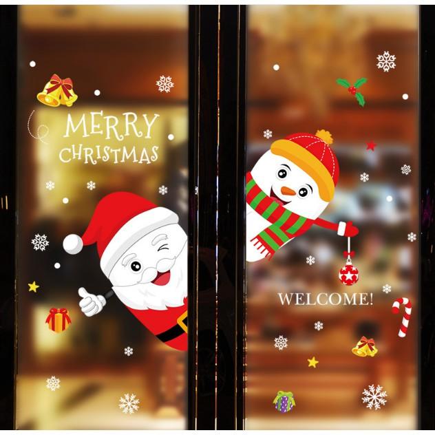 Decal trang trí Giang Sinh - Ông gia Noel chào bạn