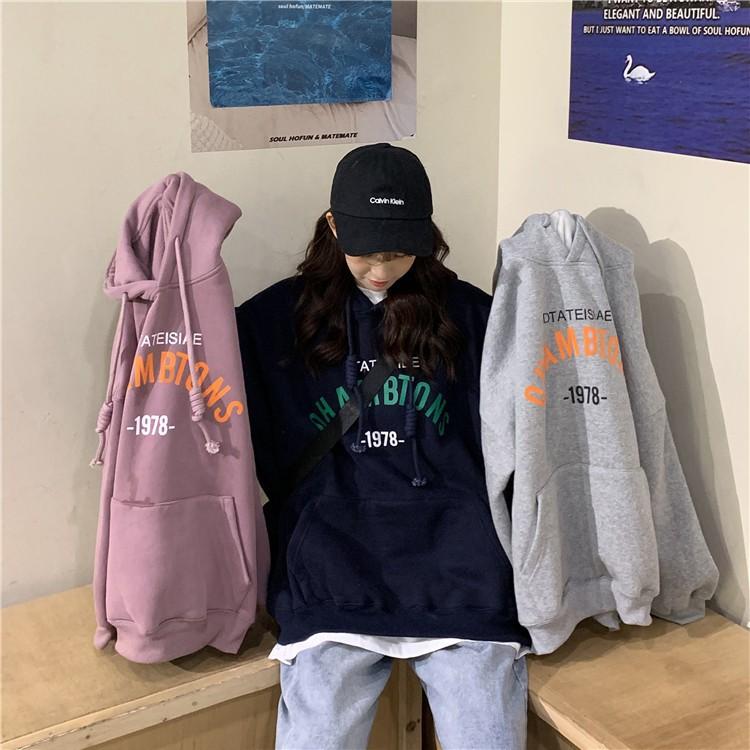 Áo hoodies form rộng phong cách Hàn Quốc