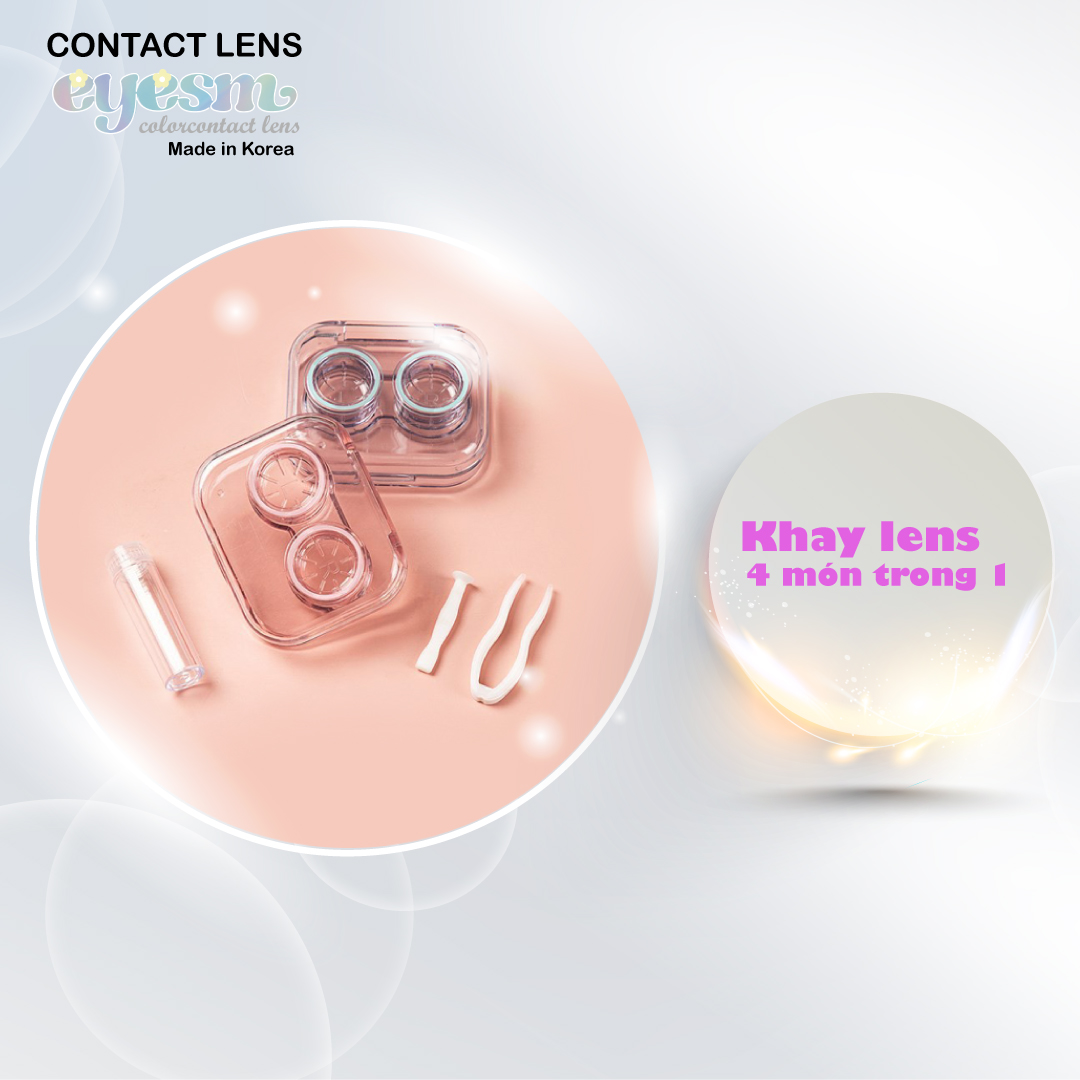 Kính áp tròng Eyesm Marine Gray - Combo lens màu xám biển, Sử dụng 1-6 tháng