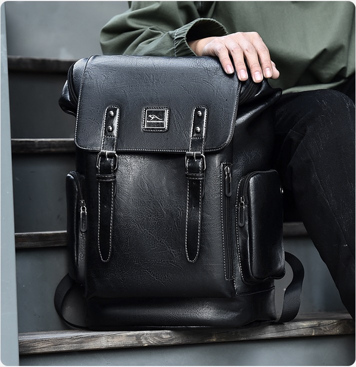 Balo da nam chống nước Baodidaishu Aolang Black A3004 (Đen)
