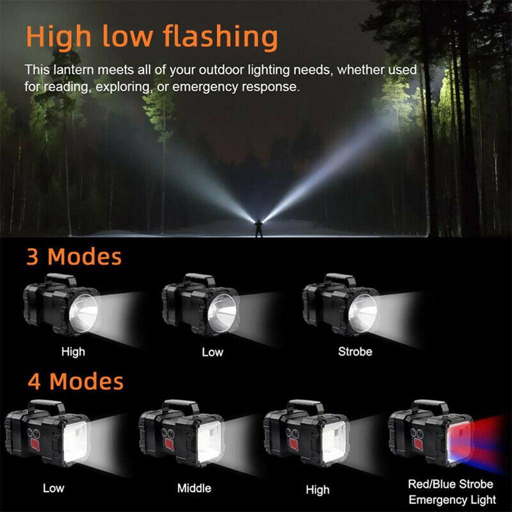 Super Bright Rechargeable Flashlight, Portable Handheld Spotlight , High Lumen Waterproof Searchlight with USB Output as Power Bank for Outdoor