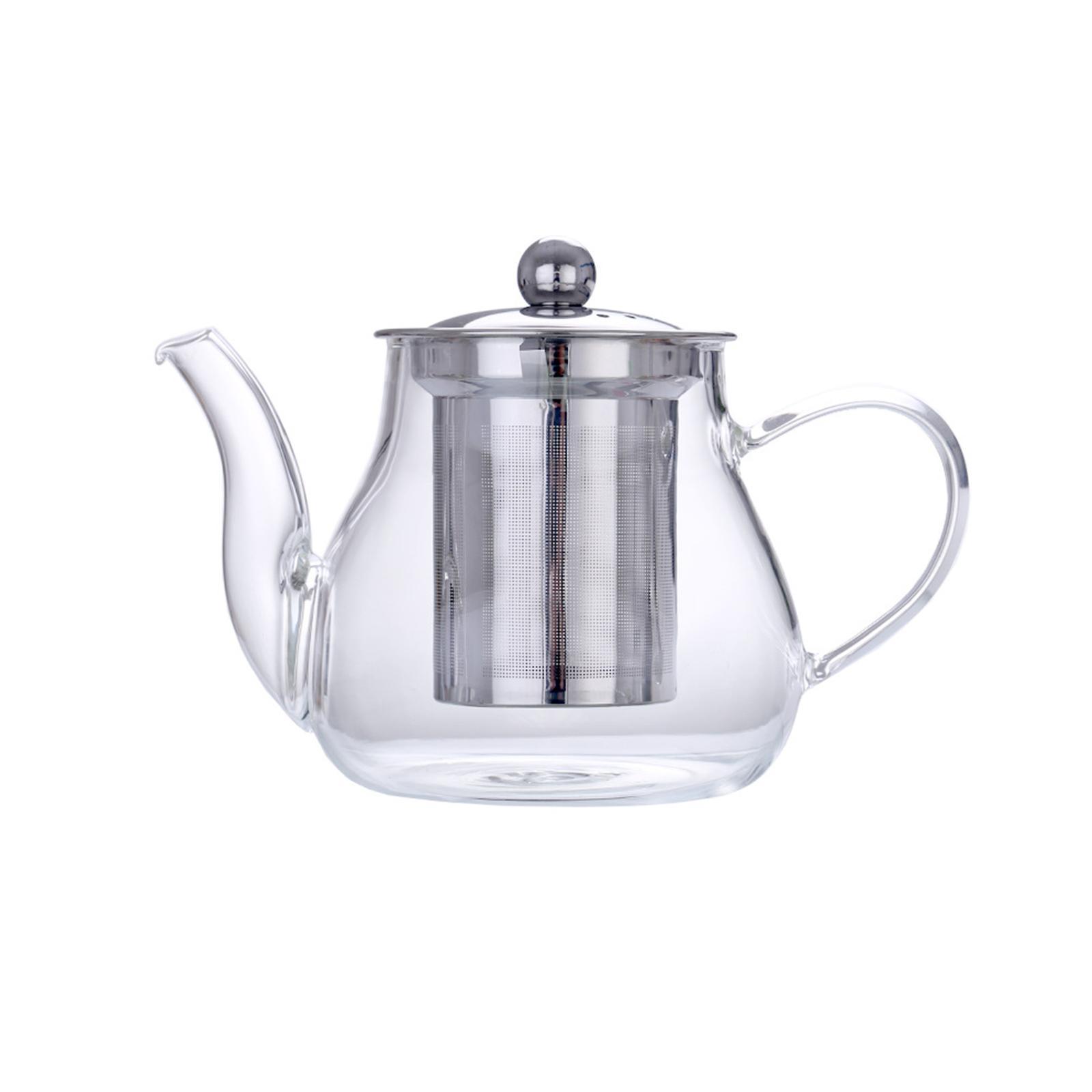 Glass Teapot Blooming Loose Leaf Heatproof with Tea Strainer Tea Pot