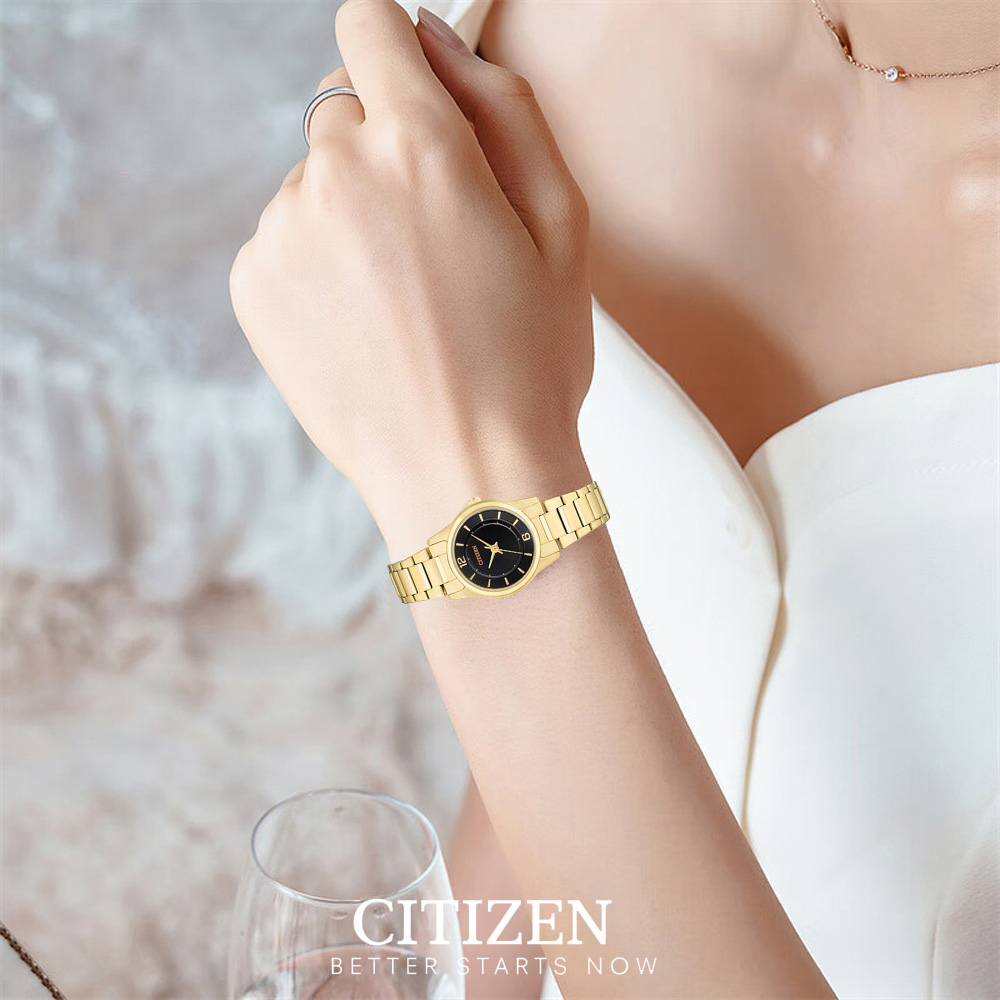 Đồng Hồ Nữ Citizen Dây Thép Không Gỉ ER0182-59E - Mặt Đen