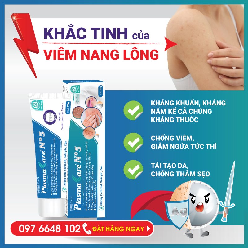 Kem bôi da nano bạc Gel PlasmaKare No5 (PlasmaKare số 5), thuốc bôi ngoài da kháng nấm, khoáng khuẩn, virus...chống viêm, giảm ngứa, tái tạo da, chuyên sâu cho bệnh trên da