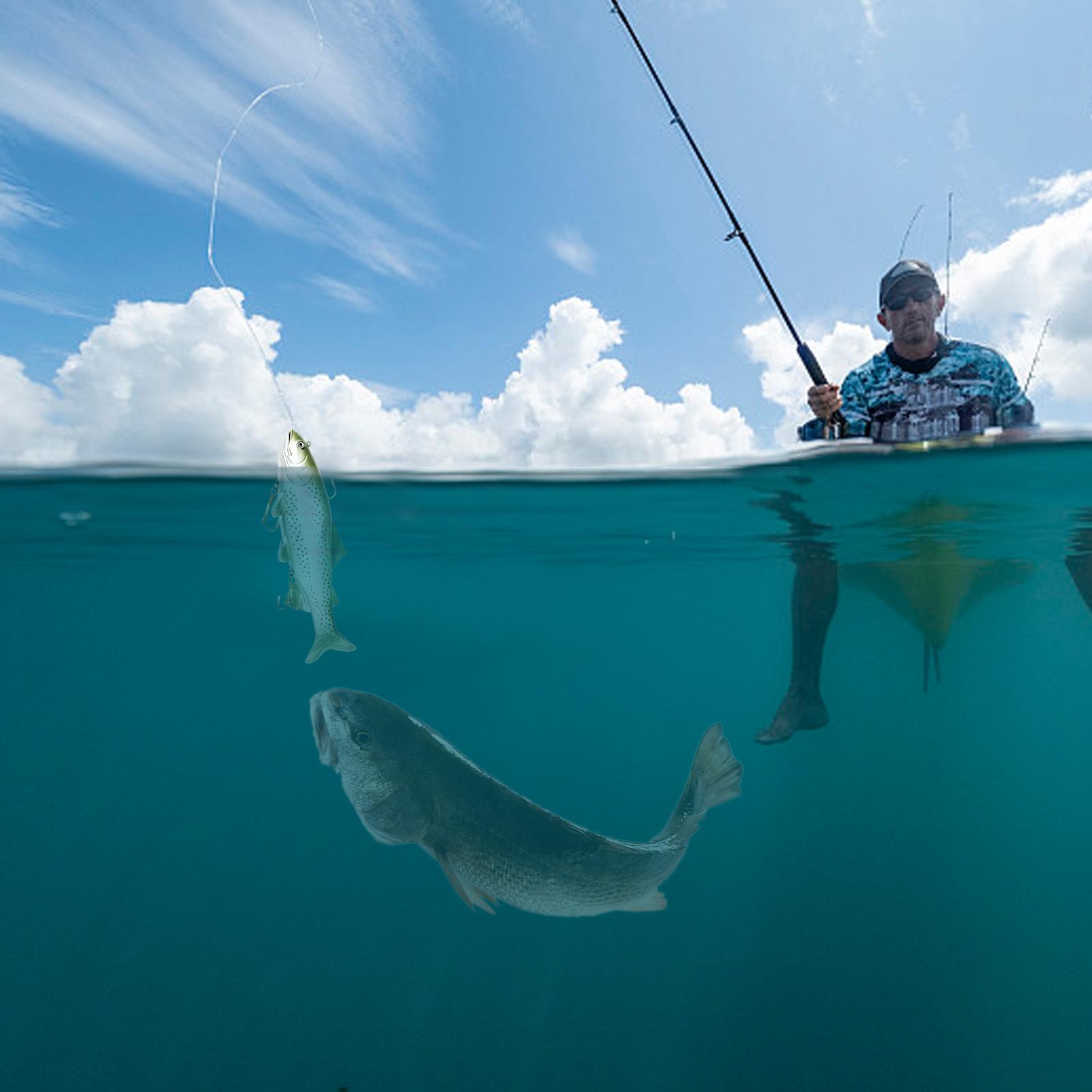 30cm / 11.8 Inch Lifelike PVC Fishing Lure Soft Bait Artificial Sea Fishing Lure with Hooks