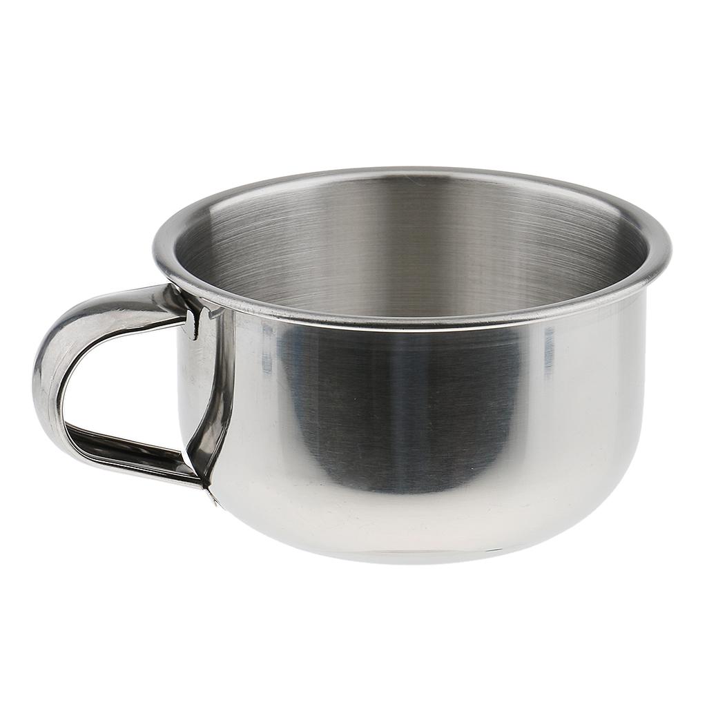 Stainless Steel Men's Shaving Mug Bowl Men Barber Beard Soap Cup for Brush