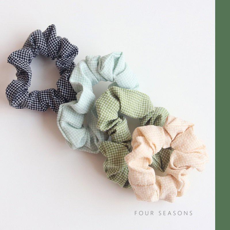 Scrunchies buộc tóc  nhiều họa tiết; tông màu xanh lá nữ tính thanh lịch PK705