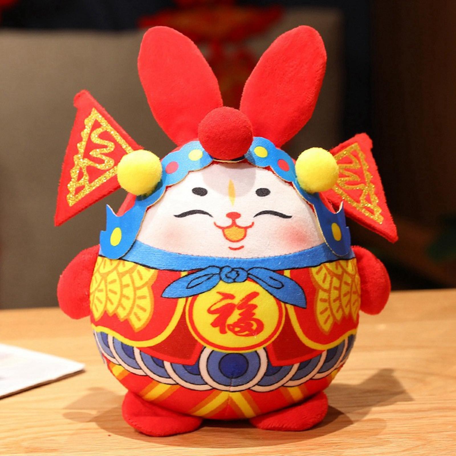 Stuffed Animal Doll Comfortable  Rabbit Plush Toy for Spring Festival Living Room Decor