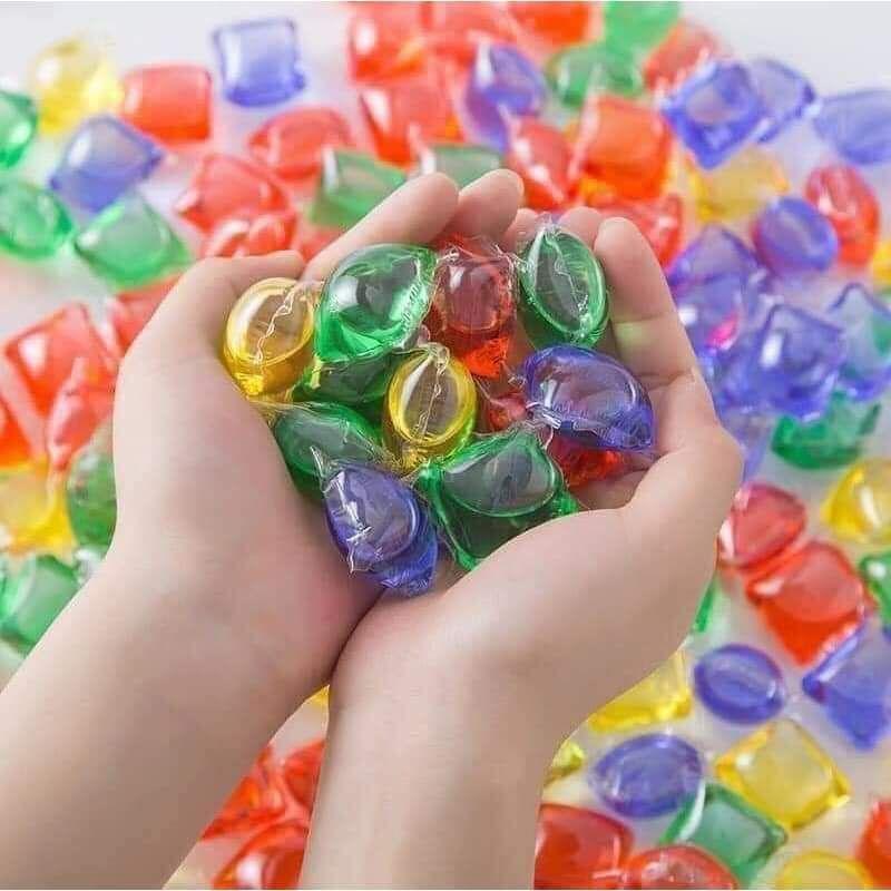 Viên giặt xả quần áo sạch thơm, viên xả vải nội địa Trung 3 trong 1