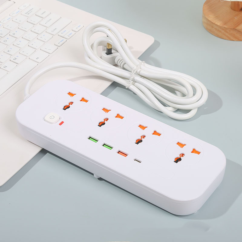 Hình ảnh Ổ cắm điện đa năng POWER T20, ổ điện thông minh 3 cổng USB 1 type c sạc nhanh 4 ổ cắm điện chống cháy nổ an toàn cho trẻ 