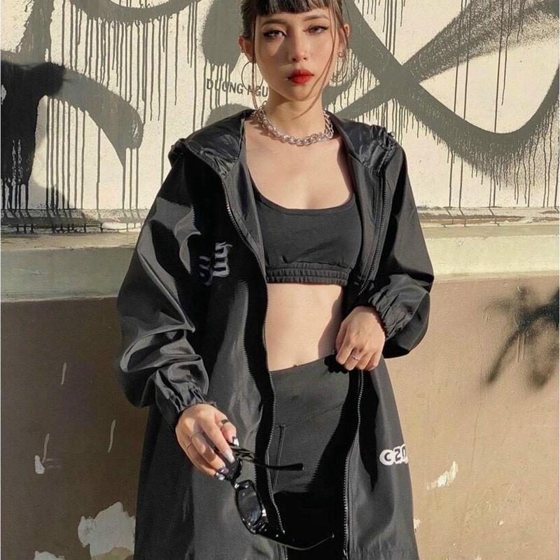 Áo bomber nữ nam unisex khoác gió jacket dù 2 lớp cúc bấm form rộng local brand ulzzang phong cách hàn quốc đep SWE