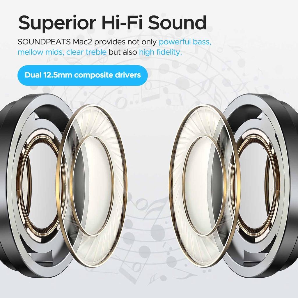 Tai nghe bluetooth SOUNDPEATS MAC 2 TRUE WIRELESS - Hàng chính hãng