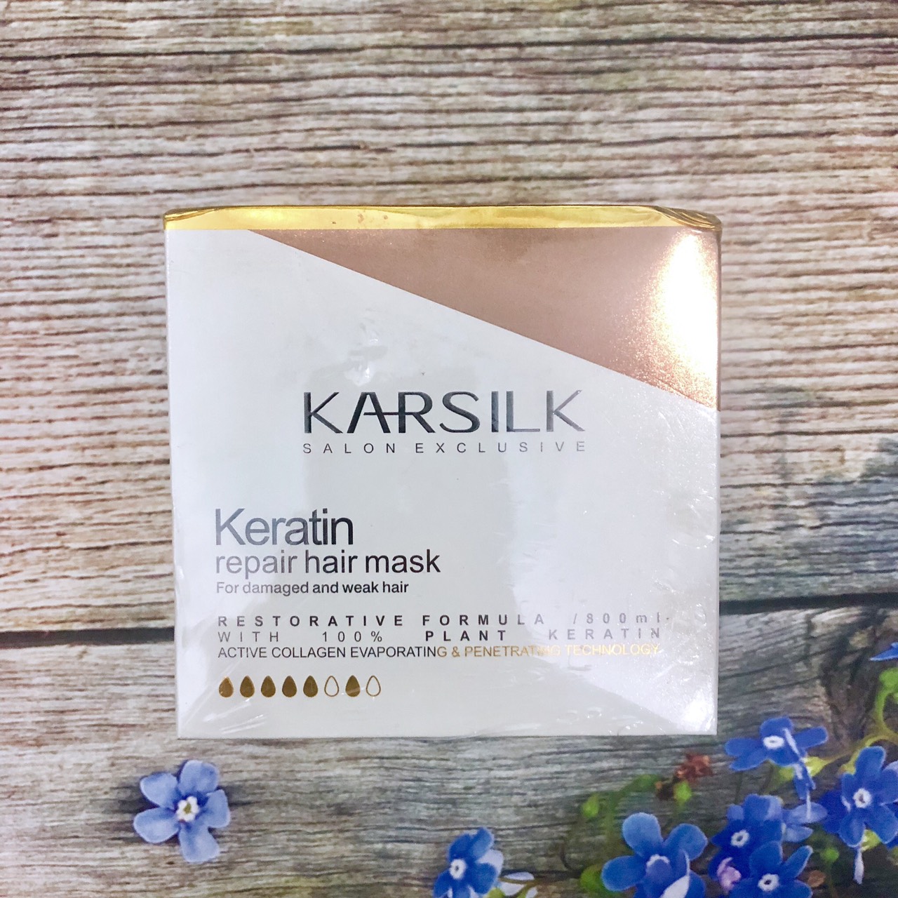 Kem hấp ủ Karsilk Keratin Repair hair mask phục hồi tóc hư tổn (Keratin tươi)  800ml