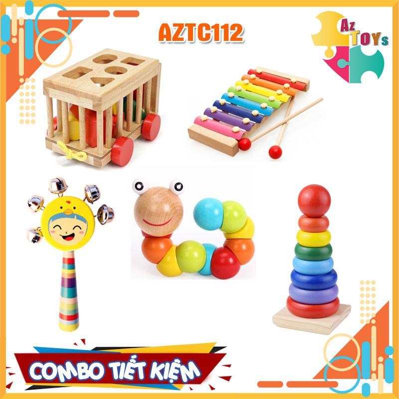 Combo Đồ Chơi Gỗ Montessori Phát Triển Trí Tuệ Toàn Diện Cho Bé Vừa Học Vừa Chơi