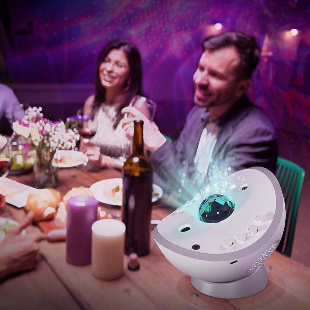 Rotary LED Galaxy Night Light Projector Party Bluetooth Speaker Lamp Remote