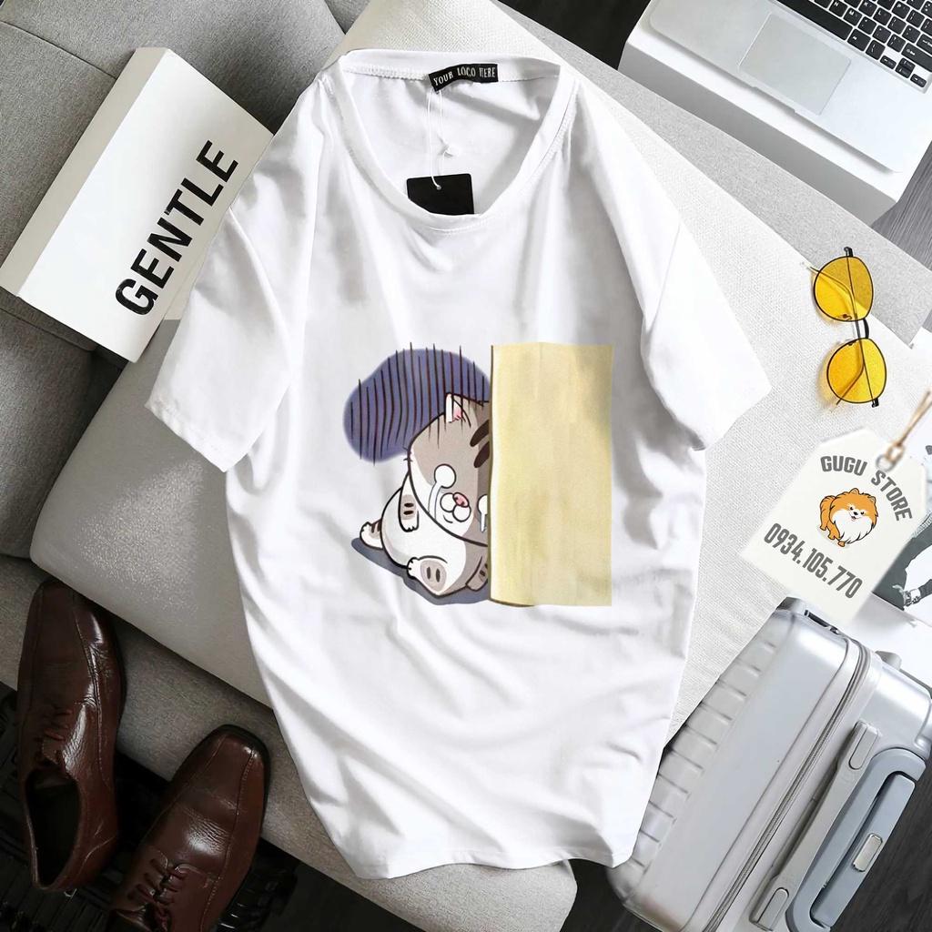Áo Thun Nam Nữ In Chữ Theo Yêu Cầu Hình Mèo Ami Siêu Kute - Áo Thun Unisex Mới Đẹp