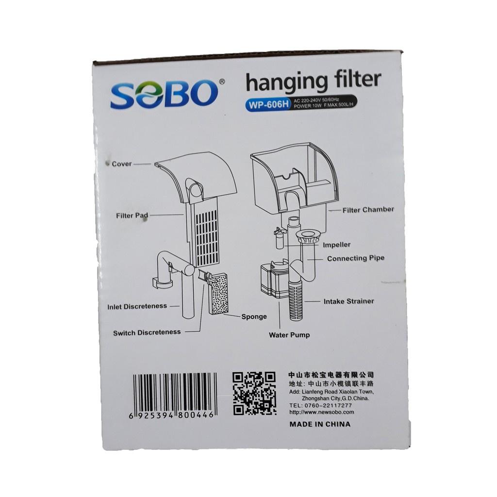 Máy Lọc Thác Hồ Cá Sobo WP-606H - Bộ Lọc Treo Dành Cho Bể Cá