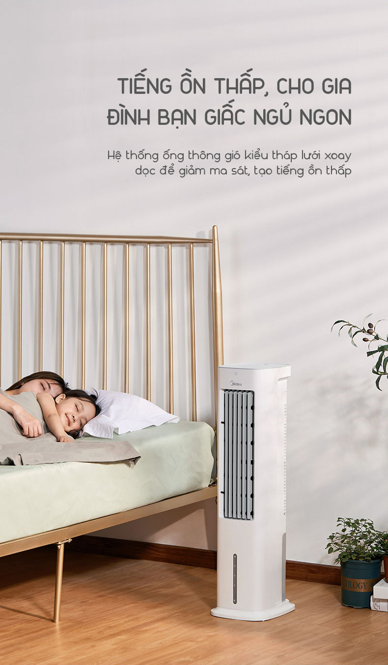 Máy làm mát không khí MIDEA AAD10AR quạt hơi nước hơi đá Chạy êm không gây ồn Nhỏ gọn Tiết kiệm điện Hàng chính hãng