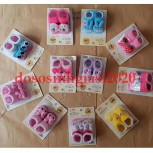 Vớ cho bé-Set 3 đôi vớ sơ sinh/ tất sơ sinh 3D xù size 0-12 tháng