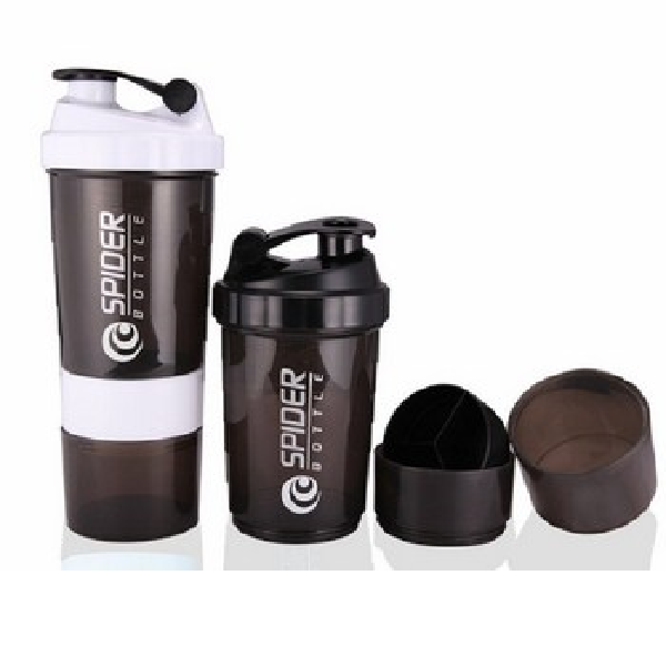 Bình lắc Spider tập gym 3 ngăn tiện dụng 500ml