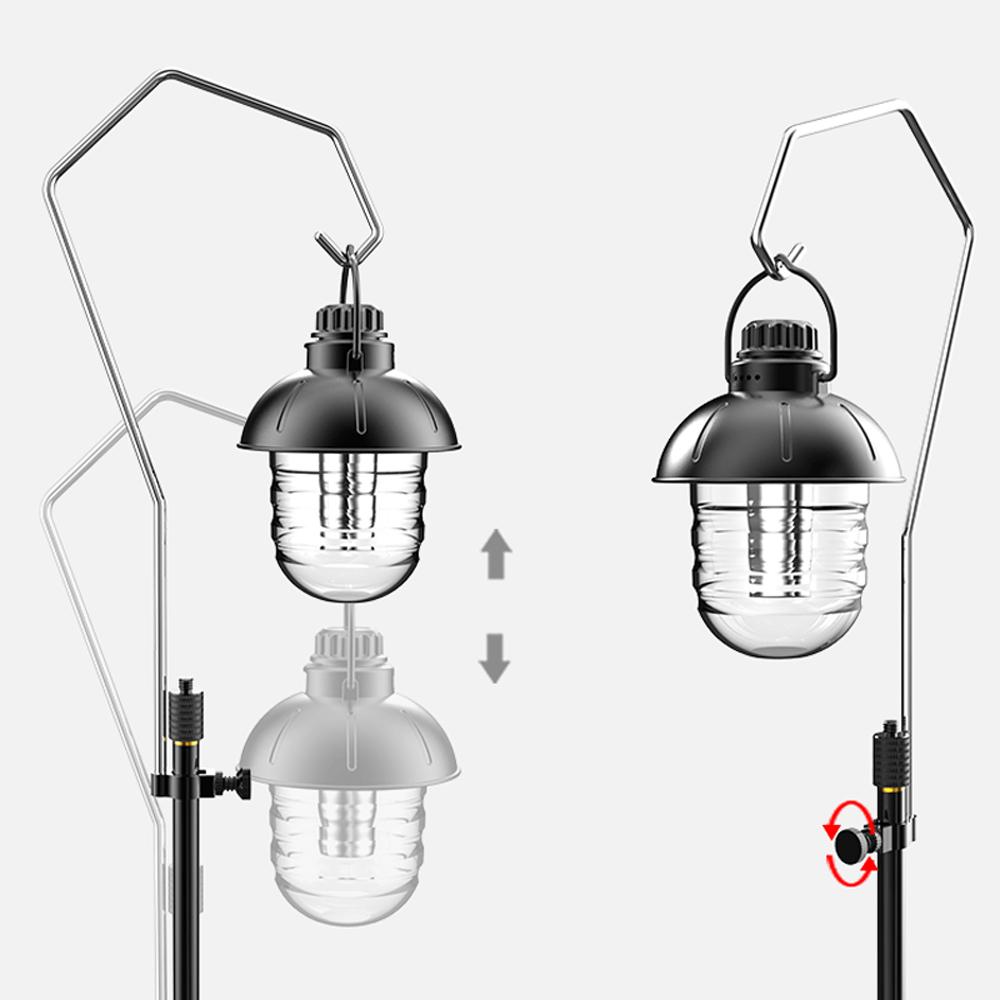 Ground Nail and Deskmounted Camping Detachable Lamp Holder High Strength Metal Outdoor Hiking Light Bracket Storage Rack