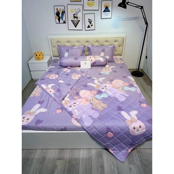 Trọn bộ Chăn Ga 5 món Nhiều Mẫu Mã Chăn Ga  Hoàng Gia chăn trần bông hai mặt hàng loại 1