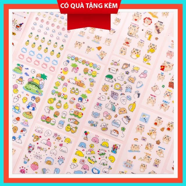 sticker dán nhiều họa tiết hình ảnh dễ thương (6 Trang - Mỗi trang với kiểu khác nhau)