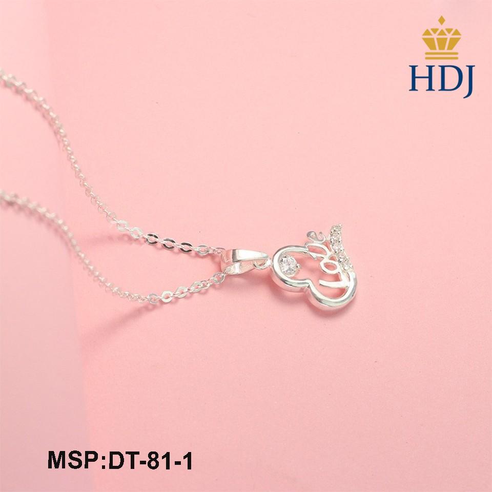 Vòng đeo cổ bạc 925 dành nữ hình chữ Love  đính đá đẹp trang sức  HDJ mã DT-81-1