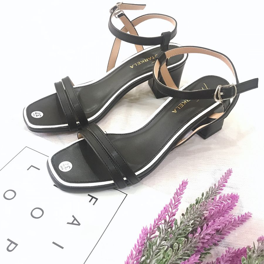 Sandal nữ quai ngang phối mica đế 5cm thời trang cao cấp-S56