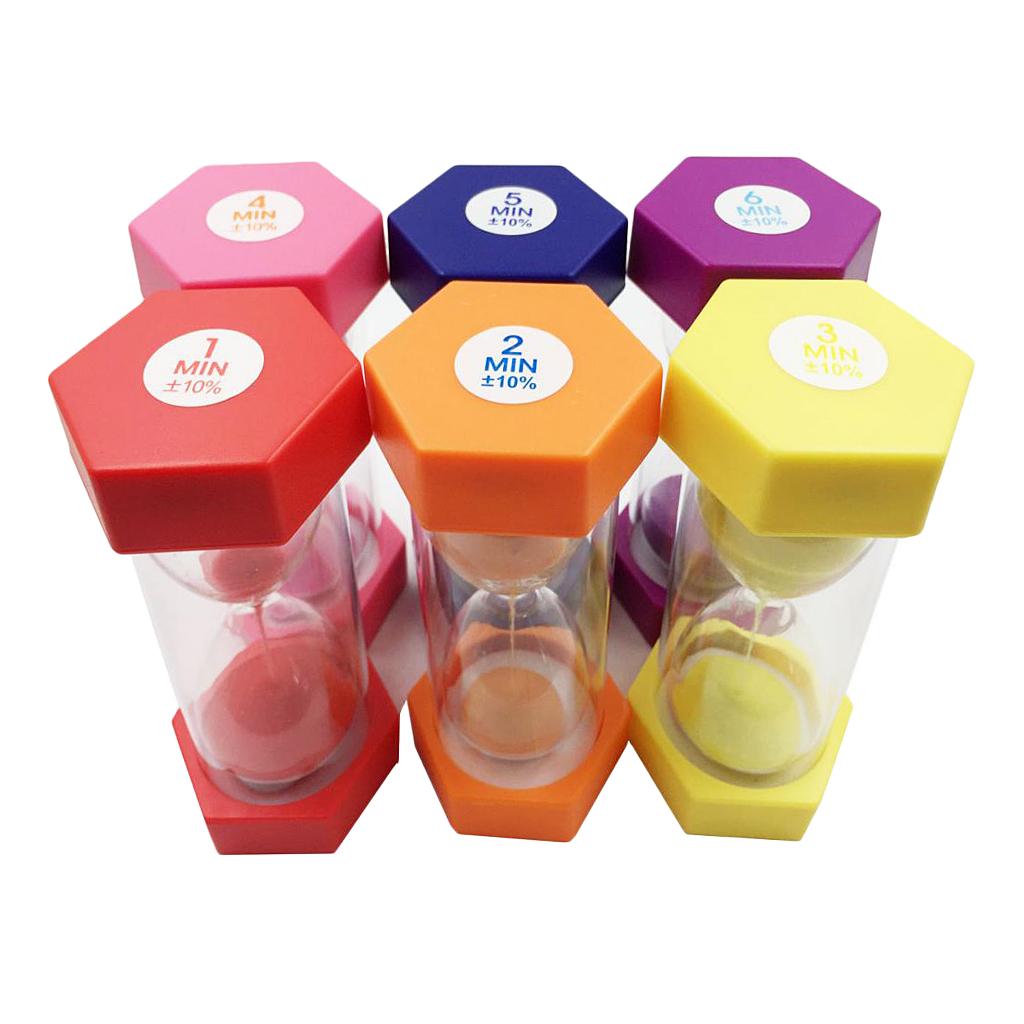 1+2+3+4+5+6 Min Set Sand Timer Hourglass Home Party Children Game Prop