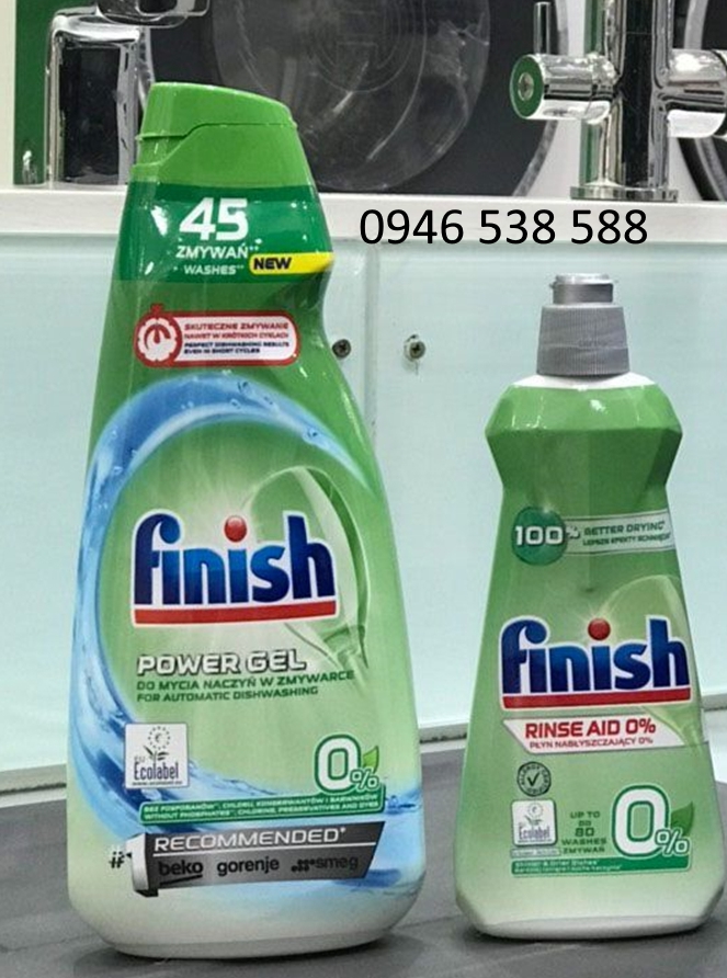 Combo Gel xà phòng rửa bát Finish Gel 1.5L+Nước làm bóng Finish 400ml Tặng 3 viên Finish