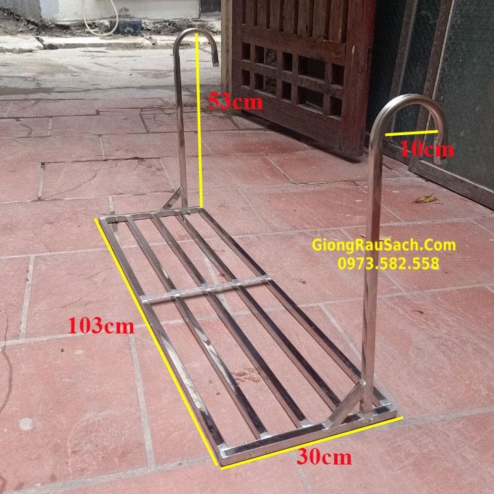 Giá Móc Kệ Treo Chậu Hoa Cây Cảnh Ban Công Inox 103cm - 63cm