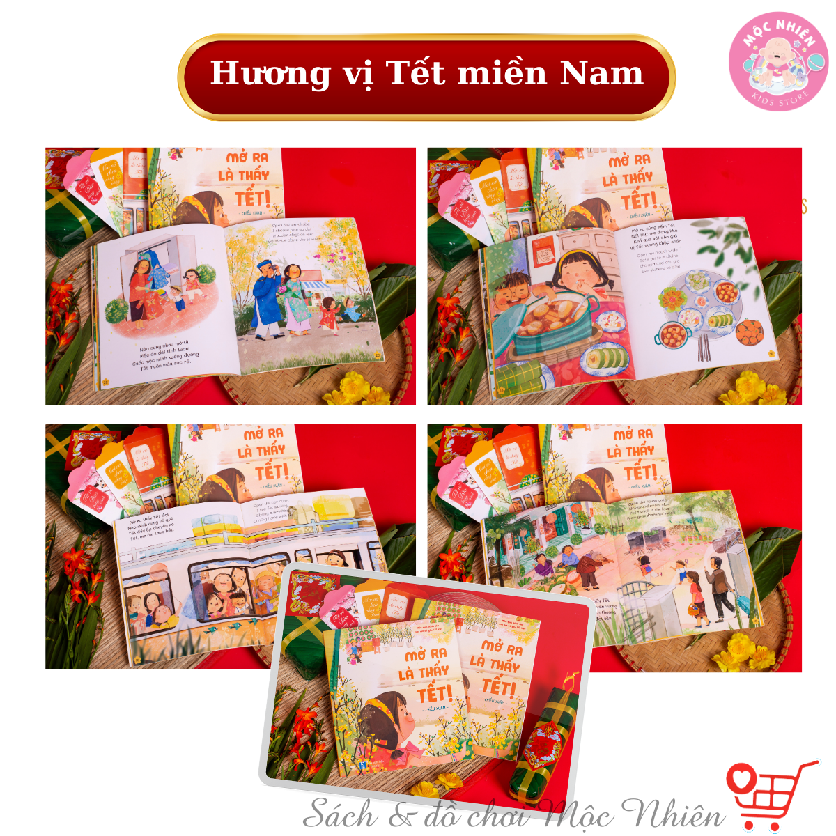 Sách Tết 2023 - Set Mở ra là thấy Tết kèm quà tặng cho bé - Lionbooks Mộc Nhiên