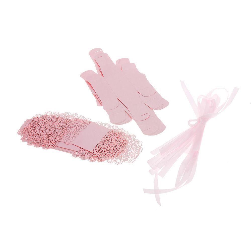 25pcs Rose Candy Gift Box+50pcs Butterfly Glass Place Cards Wedding Decor